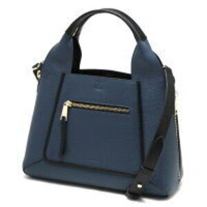 Furla Gilda Tote Shoulder Bag Blue Jay Navy Blue Black